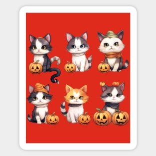 Cats, Pumpkins, and Halloween Hugs Sticker